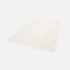 sweeek Tappeto interno motivo a rilievo vegetale crema
