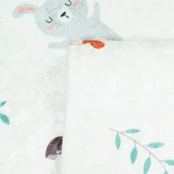 sweeek Tappeto interno per bambini bianco con stampe di animali