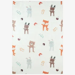 sweeek Tappeto interno per bambini bianco con stampe di animali