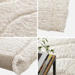 sweeek Tappeto interno shaggy motivo con rilievo crema