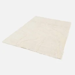 sweeek Tappeto interno shaggy motivo con rilievo crema