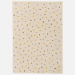 sweeek Tappeto per bambini a pois grandi, crema, blu, giallo, viola per interni, 120x170cm