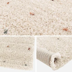 sweeek Tappeto per bambini a pois piccoli, crema e multicolore per interni