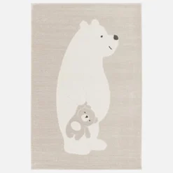 sweeek Tappeto per bambini beige/crema, tappeto orsetto