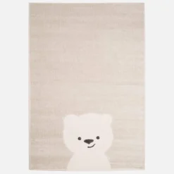 Tappeto per bambini beige/crema, piccolo tappeto con orsetto