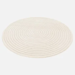 sweeek Tappeto per interni con cerchi in rilievo color crema, 160cm