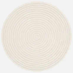 sweeek Tappeto per interni con cerchi in rilievo color crema, 160cm