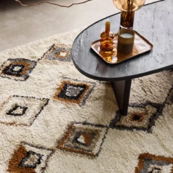 sweeek Tappeto per interni con motivi etnici, beige