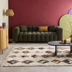 sweeek Tappeto per interni con motivi etnici, beige