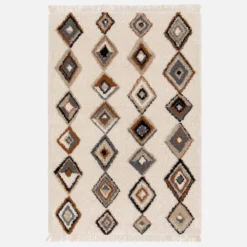 sweeek Tappeto per interni con motivi etnici, beige