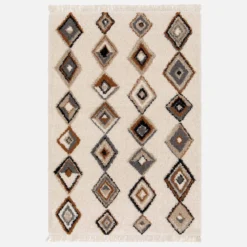 Tappeto per interni con motivi etnici, beige