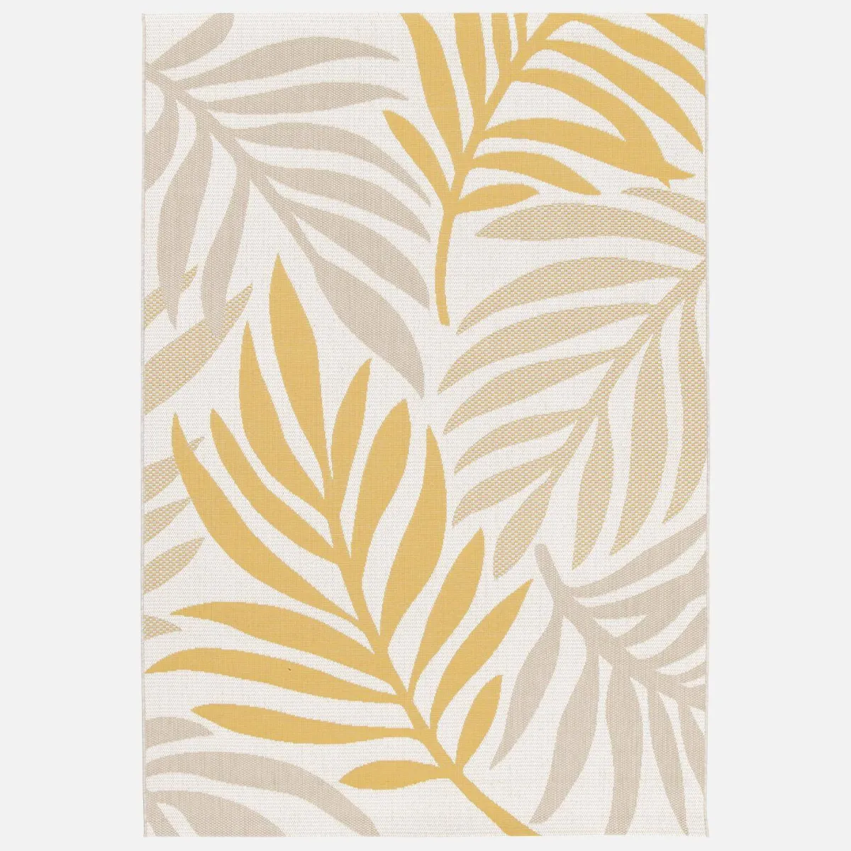 sweeek Tappeto per interni/esterni, motivo vegetale beige e senape