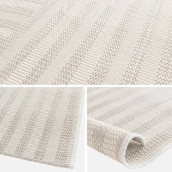 sweeek Tappeto per interni/esterni, motivo ad arco beige, poliestere riciclato