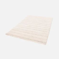 Tappeto per interni, motivo a linee parallele, crema