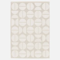 Tappeto per interno/esterno motivi geometrici crema, beige