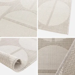 sweeek Tappeto per interno/esterno motivi geometrici crema, beige
