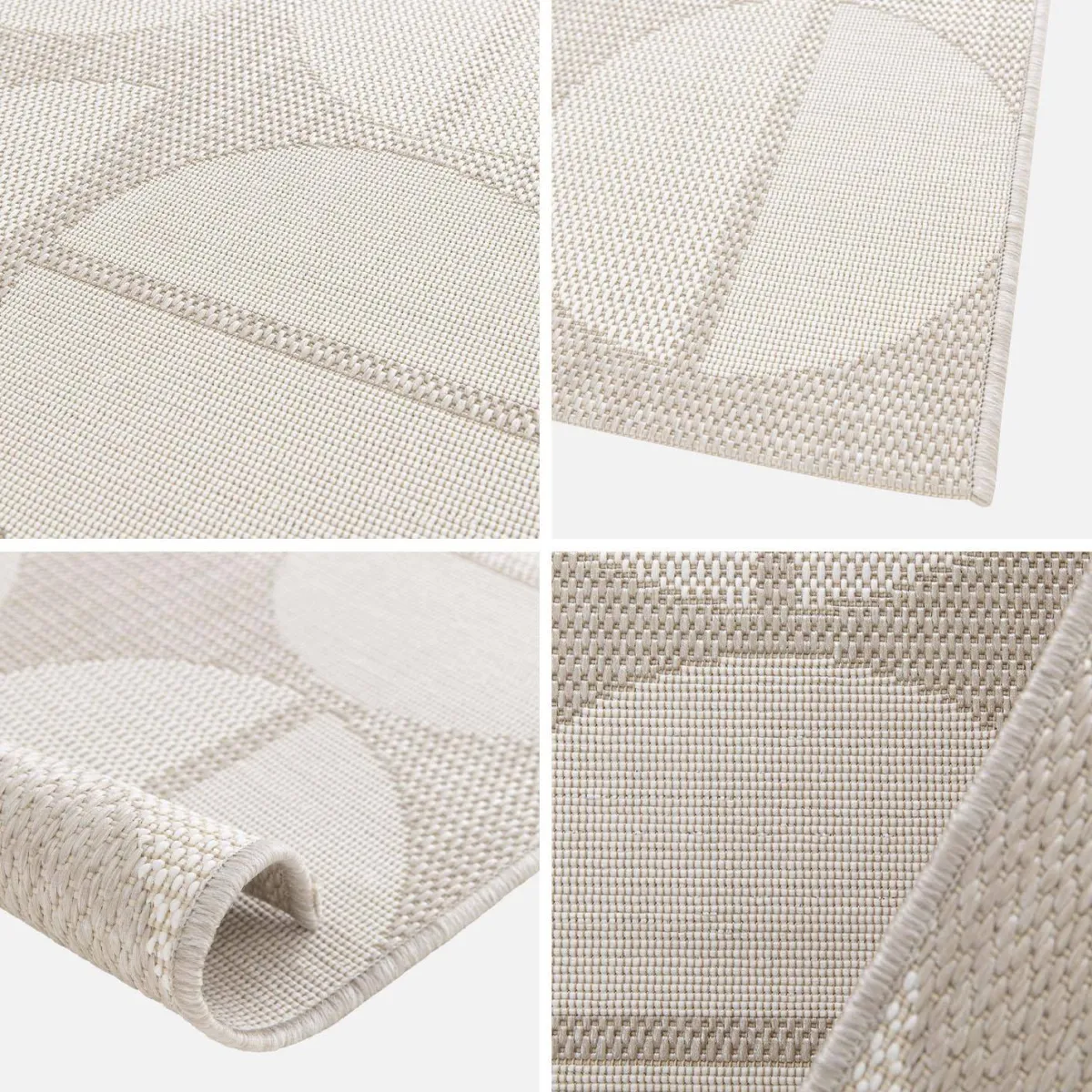 sweeek Tappeto per interno/esterno motivi geometrici crema, beige