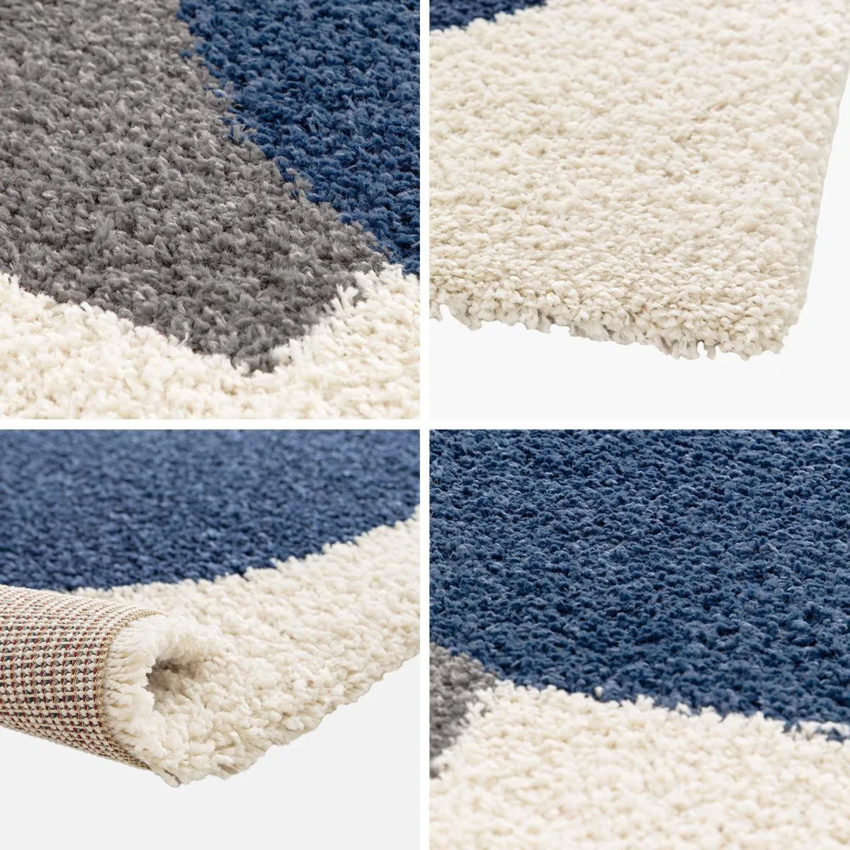 sweeek Tappeto shaggy per interni, motivo geometrico, multicolore