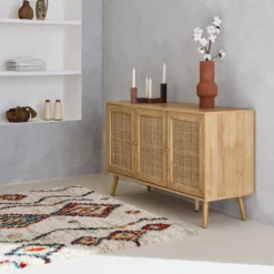 sweeek Tappeto shaggy per interni, stile berbero, crema e multicolore