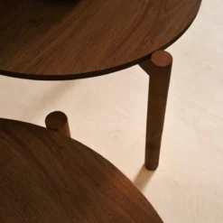 sweeek Tavolini impilabili rotondi effetto legno