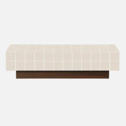 sweeek Tavolino da caffè con motivo a piastrelle effetto ceramica opaca