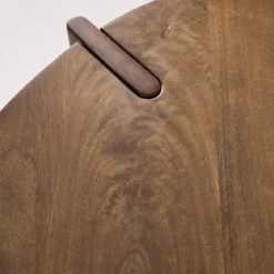Tavolino da caffè esotico rotondo in legno massello