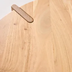 Tavolino da caffè esotico rotondo in legno massello