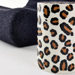 sweeek Tavolino da divano in acciaio smaltato, motivo leopardo, 46cm