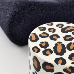 sweeek Tavolino da divano in acciaio smaltato, motivo leopardo, 46cm