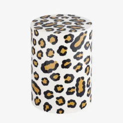 sweeek Tavolino da divano in acciaio smaltato, motivo leopardo, 46cm