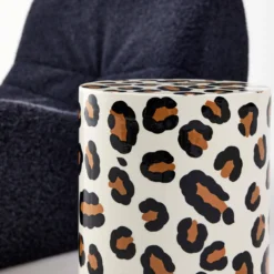 sweeek Tavolino da divano in acciaio smaltato, motivo leopardo, 46cm