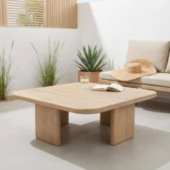 sweeek Tavolino da giardino quadrato in legno di acacia, 70cm