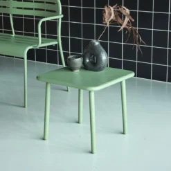 Tavolino da giardino quadrato in acciaio, 45 cm