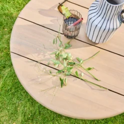 sweeek Tavolino da giardino rotondo in legno di acacia, 70cm