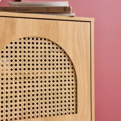 sweeek Tavolino di legno e canna, 1 cassetto