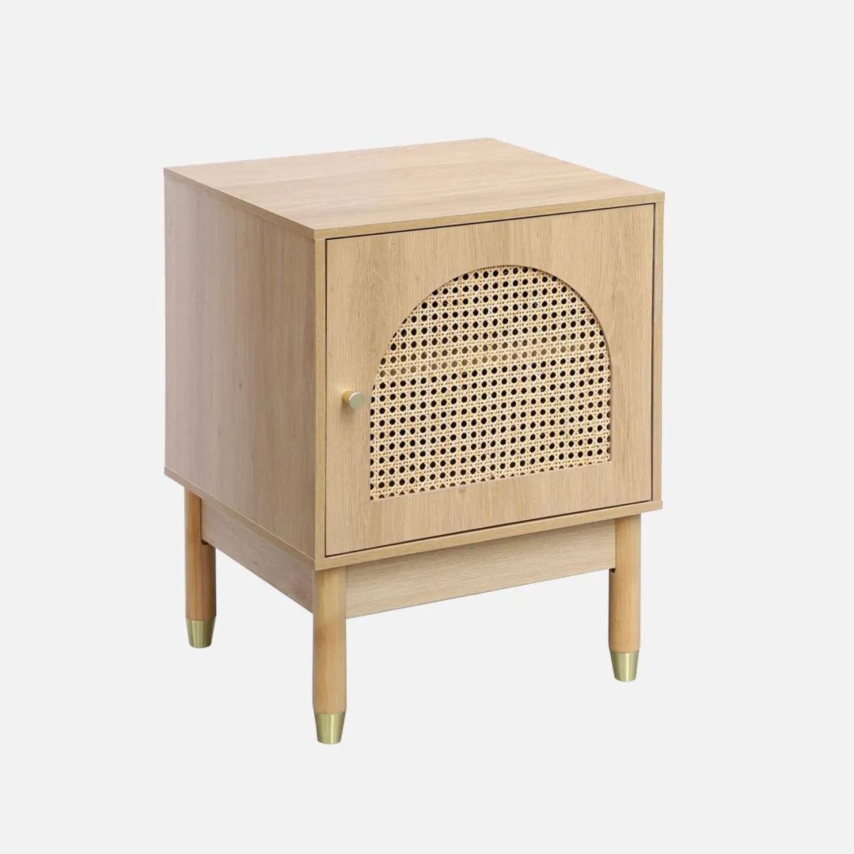 sweeek Tavolino di legno e canna, 1 cassetto