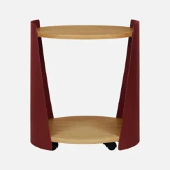 sweeek Tavolino e comodino in metallo curvato e legno con ruote