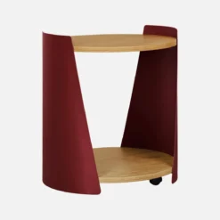 sweeek Tavolino e comodino in metallo curvato e legno con ruote