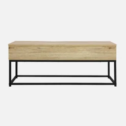 sweeek Tavolino industriale effetto legno con piano sollevabile