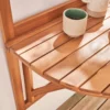 sweeek Tavolino in legno di acacia pieghevole semirotondo, 70cm