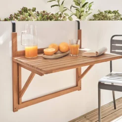 sweeek Tavolino in legno di acacia pieghevole rettangolare, 70x50cm