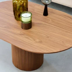 sweeek Tavolino oblungo con effetto legno intagliato