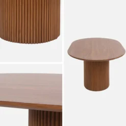 sweeek Tavolino oblungo con effetto legno intagliato