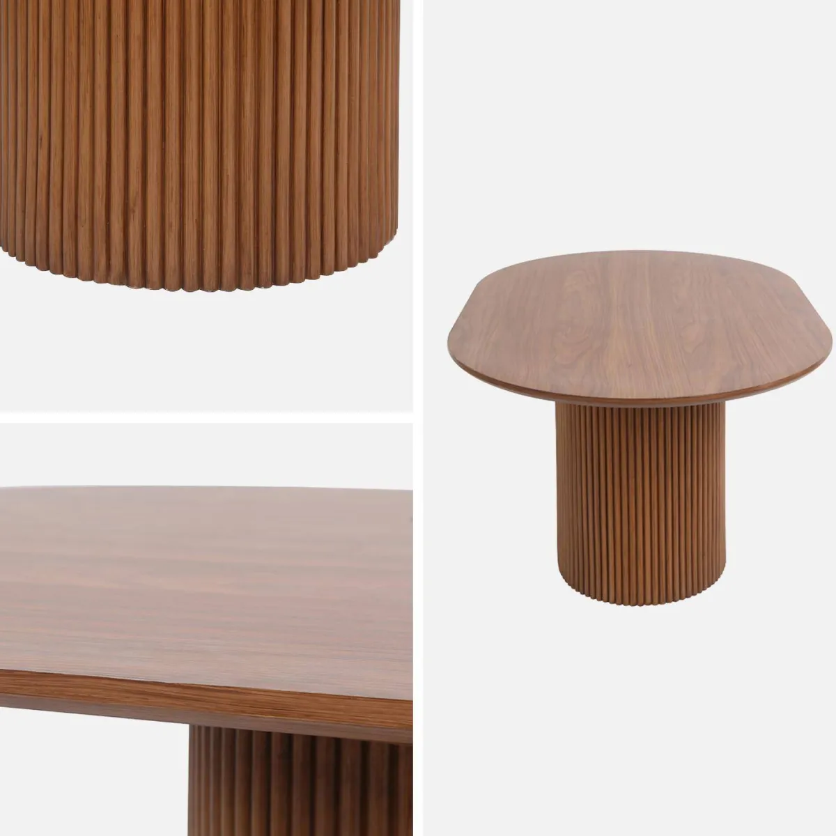 sweeek Tavolino oblungo con effetto legno intagliato