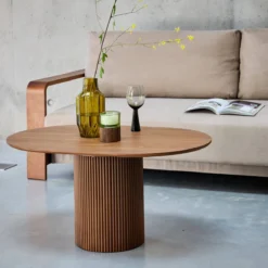 sweeek Tavolino oblungo con effetto legno intagliato