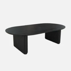 sweeek Tavolino ovale in legno di hevea placcato rovere