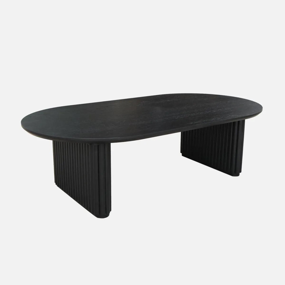 sweeek Tavolino ovale in legno di hevea placcato rovere