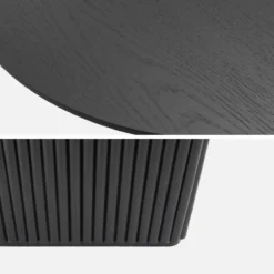 sweeek Tavolino ovale in legno di hevea placcato rovere