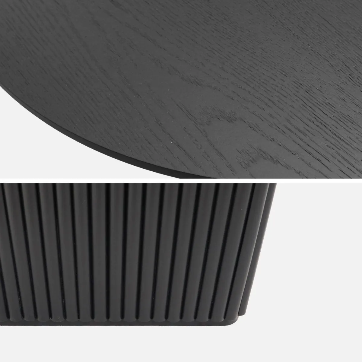 sweeek Tavolino ovale in legno di hevea placcato rovere