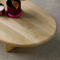 sweeek Tavolino ovale in legno di mango